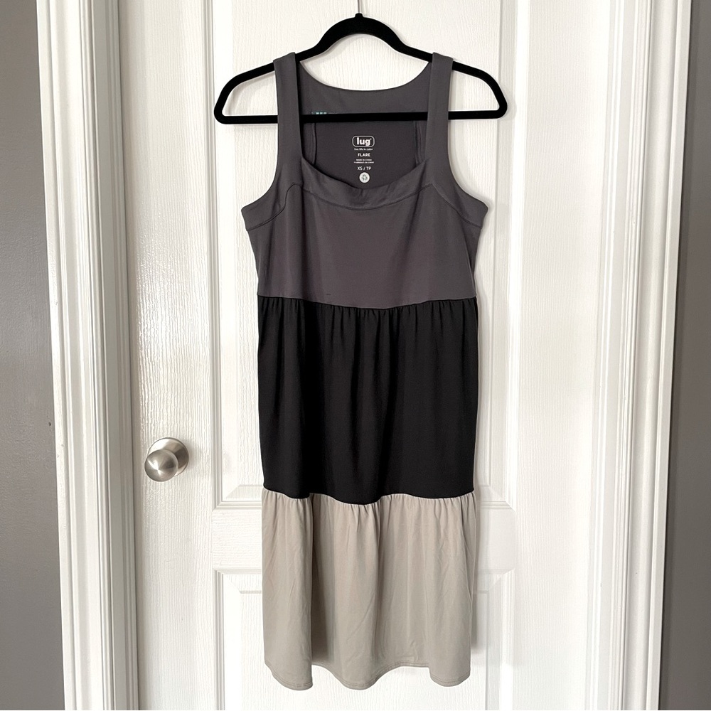 LUG | Flare Colorblock Dress | XS | Stormy Grey